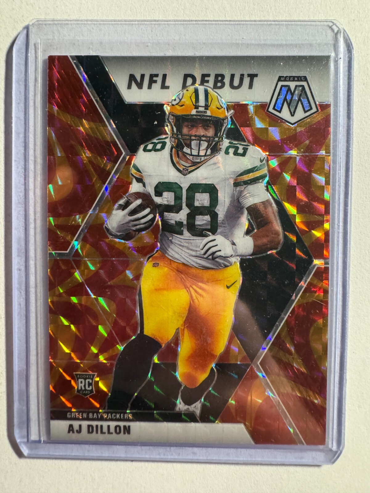 K233,985 - 2020 Panini Mosaic Mosaic Reactive Gold #279 A.J. Dillon DEB