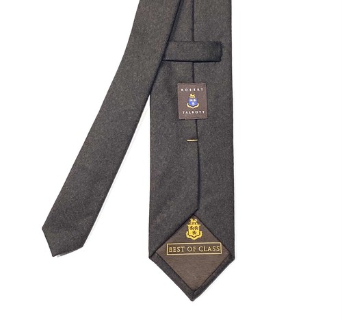 NEW Robert Talbott Best Of Class 100% Wool Flannel Woven Solid Brown Tie $155 - Picture 3 of 3