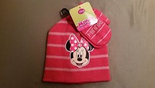 NWT Disney Minnie Mouse Knit Beanie Hat With Gloves One Size