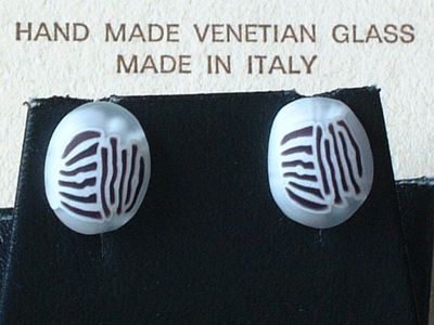 Venezianische Millefiori Ohrstecker - Murano -  Biancardi - 14 Kt. Gold - 585 -