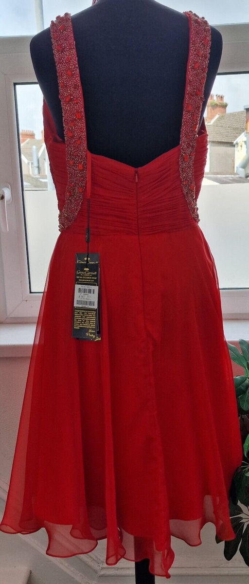 Gino Cerruti Red Chiffon Prom Dress (Size L - UK 12) BNWT | eBay UK