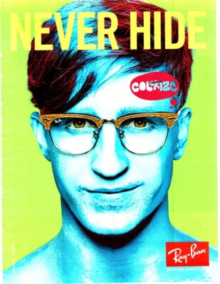 ROLL10. MAGAZINWERBUNG 14X11'' RAY.BAN BRILLE COLORIEREN