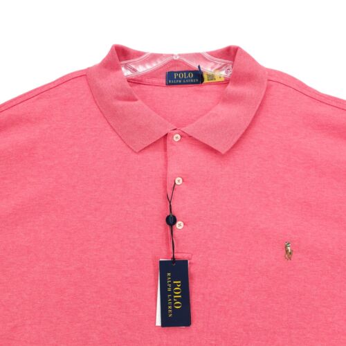 NWT Polo Ralph Lauren Polo Shirt Pink Heather 100% Cotton BIG & TALL Size 5XB