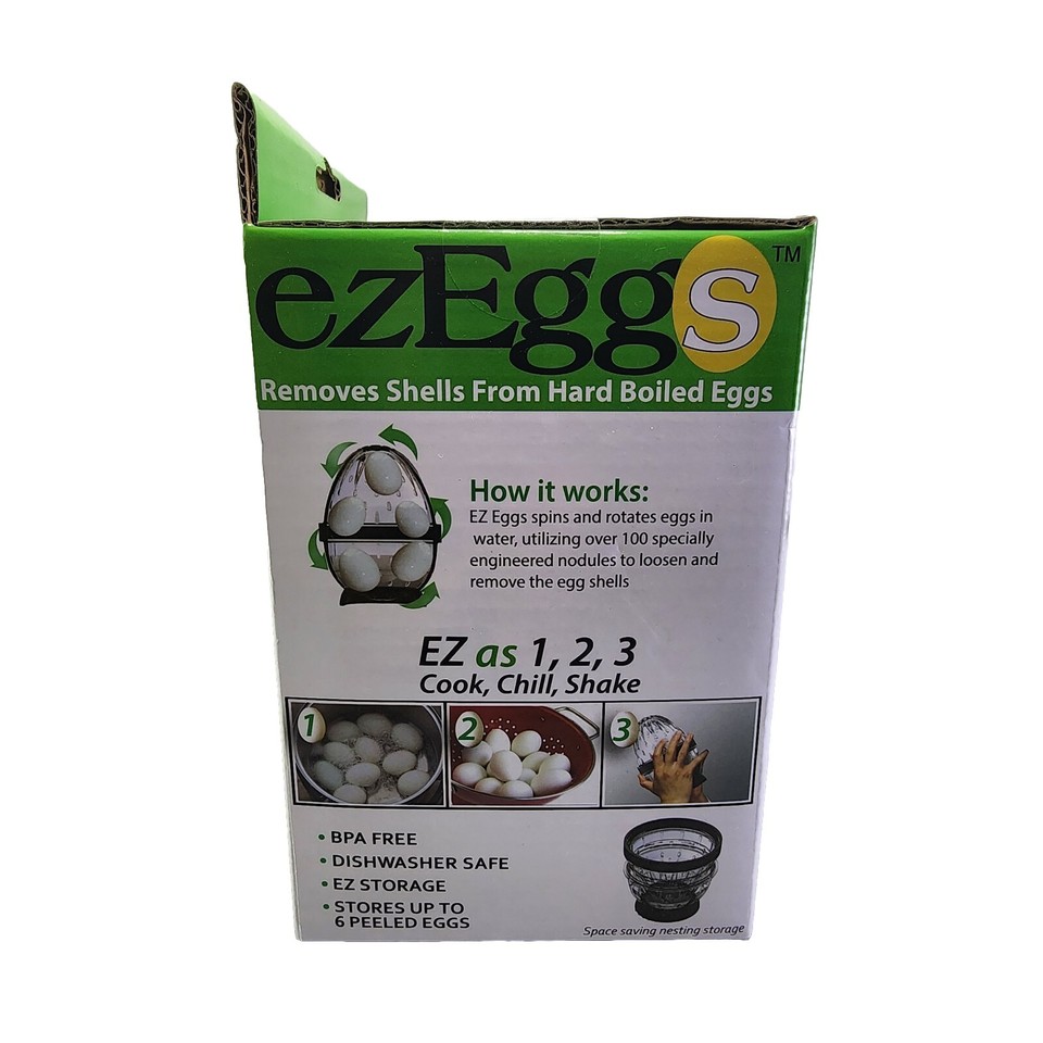 EZ Eggs Hard Boiled Egg Peeler 3 Egg Peeler As Seen On TV New 2020