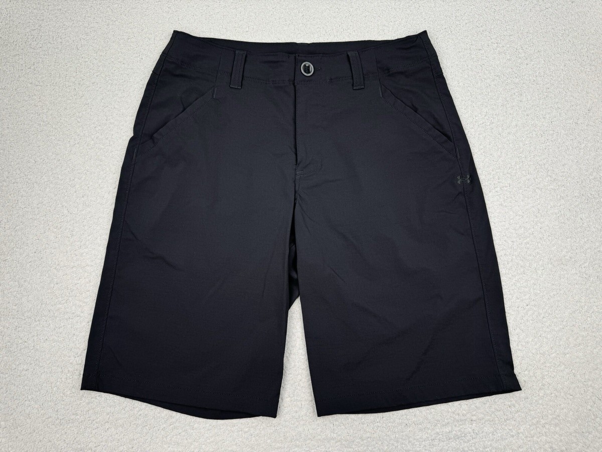 Under Armour Fish Hunter Shorts Mens 30 Black Loose Heat Gear Golf