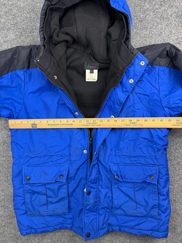 Vintage REI Ski Jacket Youth XL Blue Fleece Lined Hooded Mountain Parka - Picture 6 of 8
