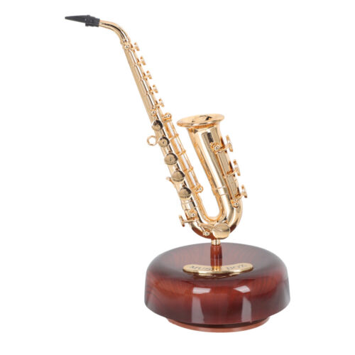  Figuras en miniatura saxofón caja de música exquisito reloj clásico - Imagen 1 de 8