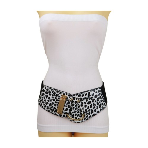 NI 97 Leopard Link Chain Belt Silver OS Vintage 90s Animal Print Festival Boho Animal Print Animals Belts Women main image 4