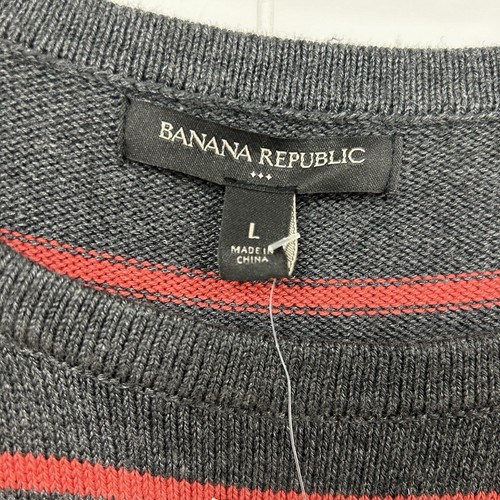 Vestido Suéter Banana Republic Para Mujer Talla L Gris Coral Rayas Bolsillos Midi - Imagen 7 de 14
