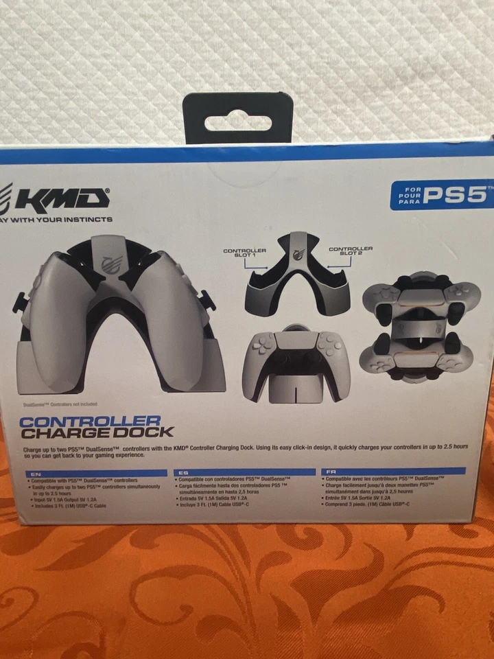 CONTROLADORES PS5 ESTAÇÃO DE CARREGAMENTO E UMA CAPA DE CONTROLE - Imagem 3 de 4