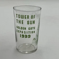 1939 Golden Gate Expo Tower of the Sun San Francisco Bay Glass Souvenir Rare!