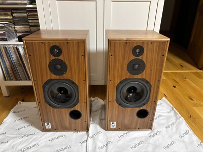 Pair of  Harbeth Super HL5 plus XD Loudspeakers (Walnut), Brand new. Sealed.