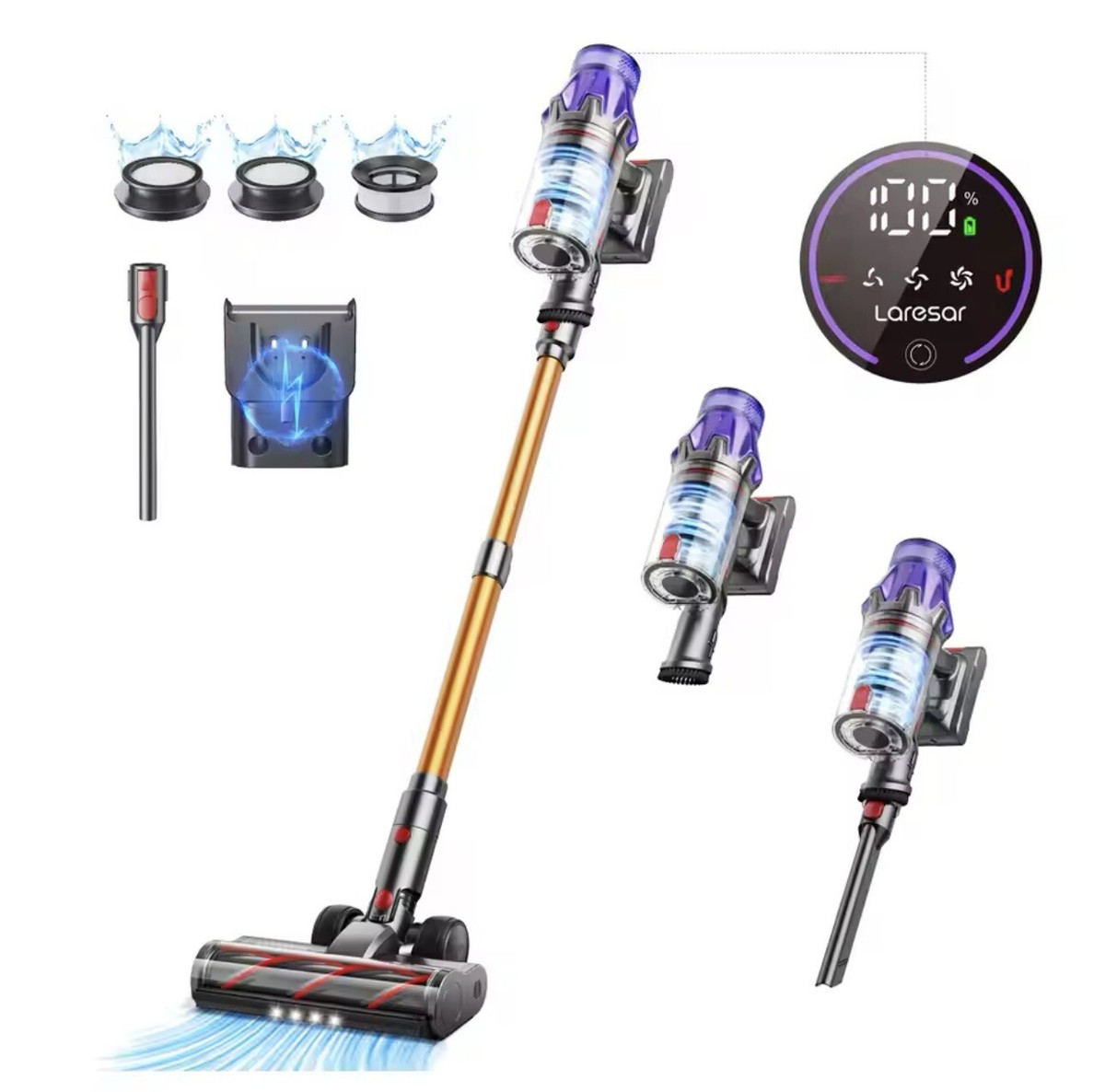 Laresar - Confezione di filtri HEPA per aspirapolvere portatile V7