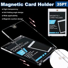 2-100X Magnetic Card Holders Cases 35pt Baseball Cards Protectors Fit for Sports