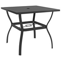 Gartentisch Anthrazit 81,5X81,5X72 Cm Stahl Mit Schirmloch FüR Garten