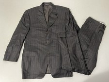 Canali Super 120s Wool Striped Two Piece 3 Button Suit Brown Black Mens 54