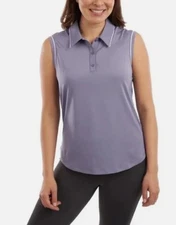 NEW Elle Sport Women's L Sleeveless Active Polo Shirt  Light Purple