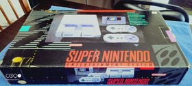 Nintendo SNES Console System with Super Mario World Rare O.B. Mint Cond. Works