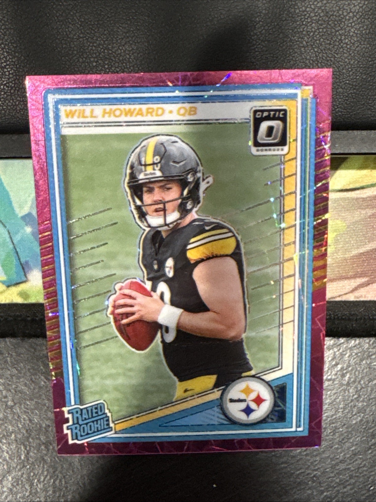 2025 Panini Optic Football Will Howard Rated Rookie Pink Velocity /99 #233