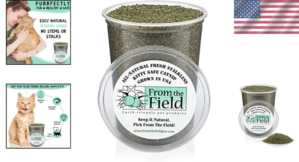 Fine Ground Stalkless Catnip for Cats Toys and Play 6oz Eco-Friendly - Image 2 of 4