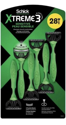 #ad Schick Xtreme3 Sensitive Skin Disposable Razors 28 Pack $20.99