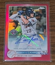 2022 Topps Pro Debut Chrome PDC-172 Roberto Campos 3/5 Red Refractor Auto Tigers