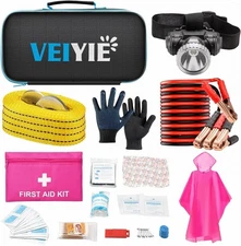 Car Roadside Emergency Kit with Jumper Cables, Car First Aid Kit Emergency Kit f