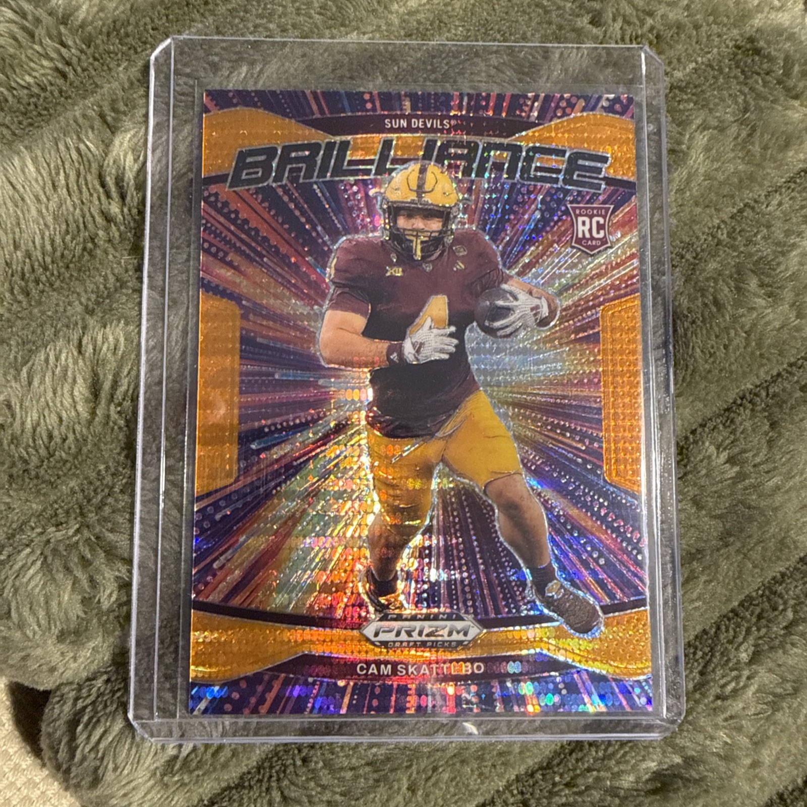 2025 Prizm Draft Picks Brilliance Orange Pulsar Cam Skattebo 45/75