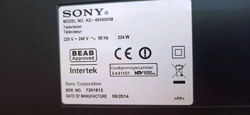 scheda video smart tv sony modello kd-49x8505b - Foto 4 di 9