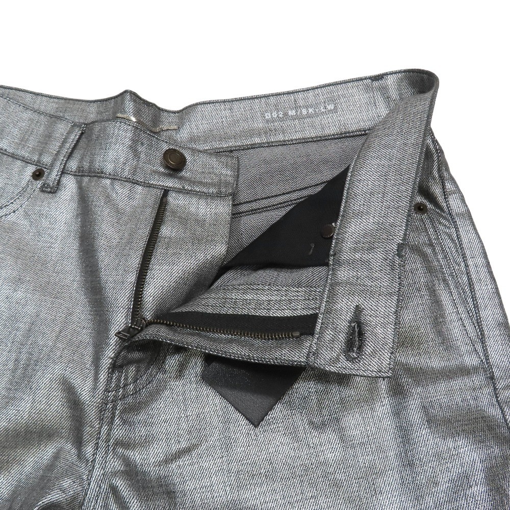 18Ss Saint Laurent Paris D02 M Sk Lw Denim Metallizzato Zip Fly 30 Argento Uomo
