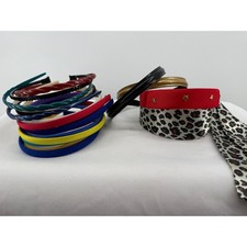 Headband Lot Of 17 Thin Wide Braided Embellished Hair Bands Leopard Scarf