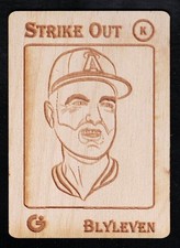 BERT BLYLEVEN -Rare GYPSY OAK Wooden BASEBALL Trading Card- FAN CRAZE ART SERIES