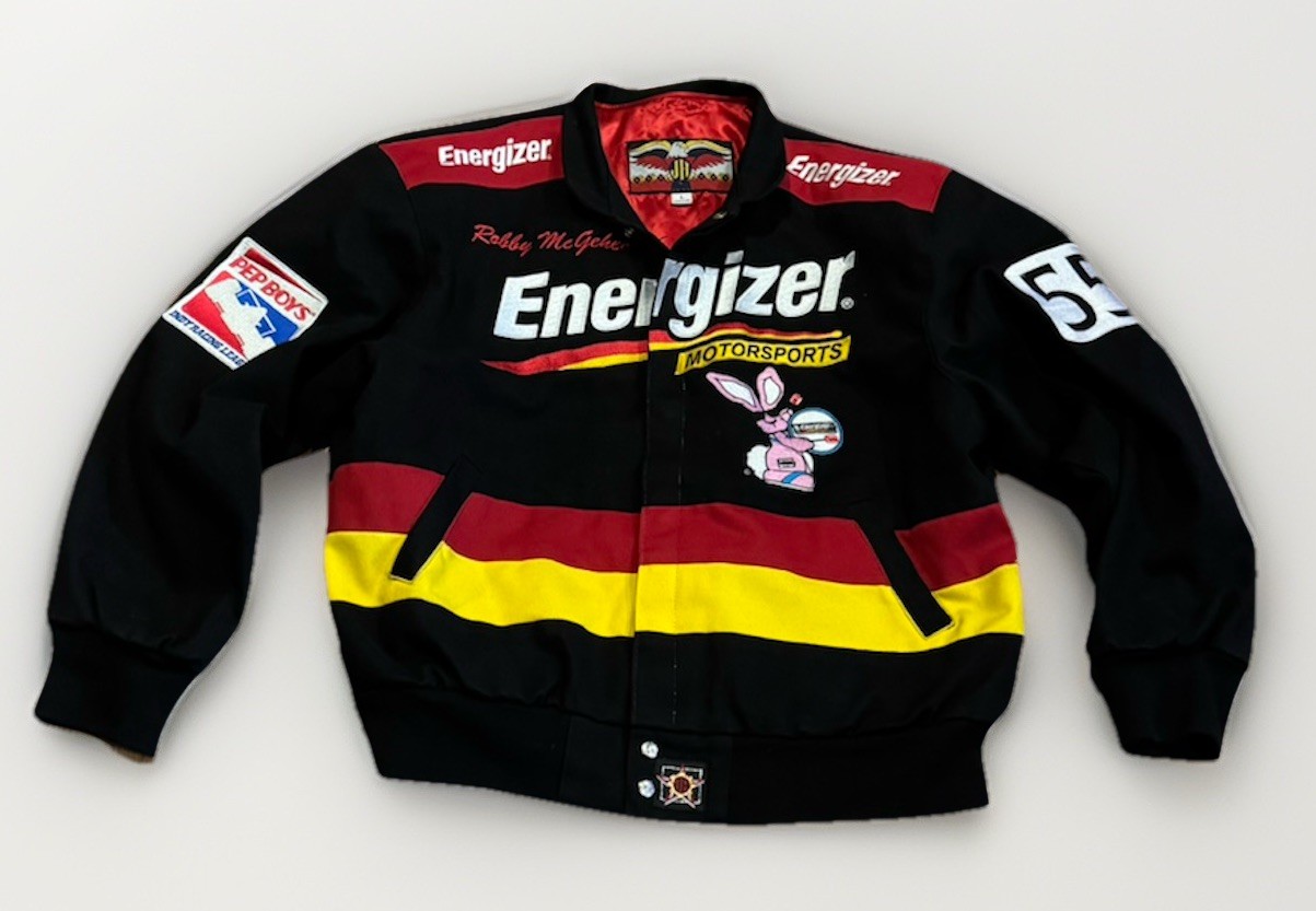 Vintage Jeff Hamilton Energizer Racing Jacket L NASCAR Indy USA Made JHD Rare