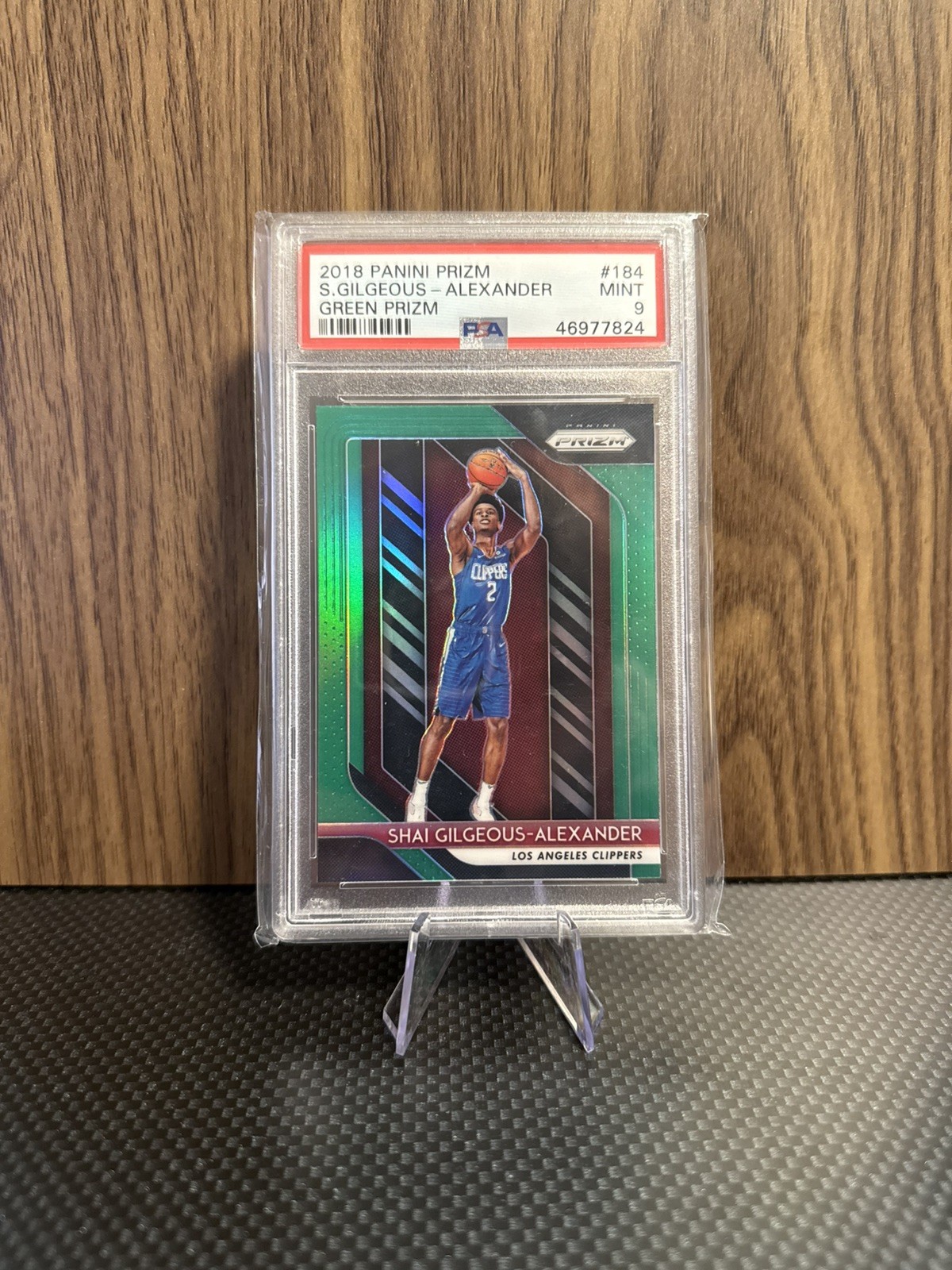 2018 Panini Prizm Shai Gilgeous-Alexander #184 Green Prizm PSA 9 RC OKC Thunder