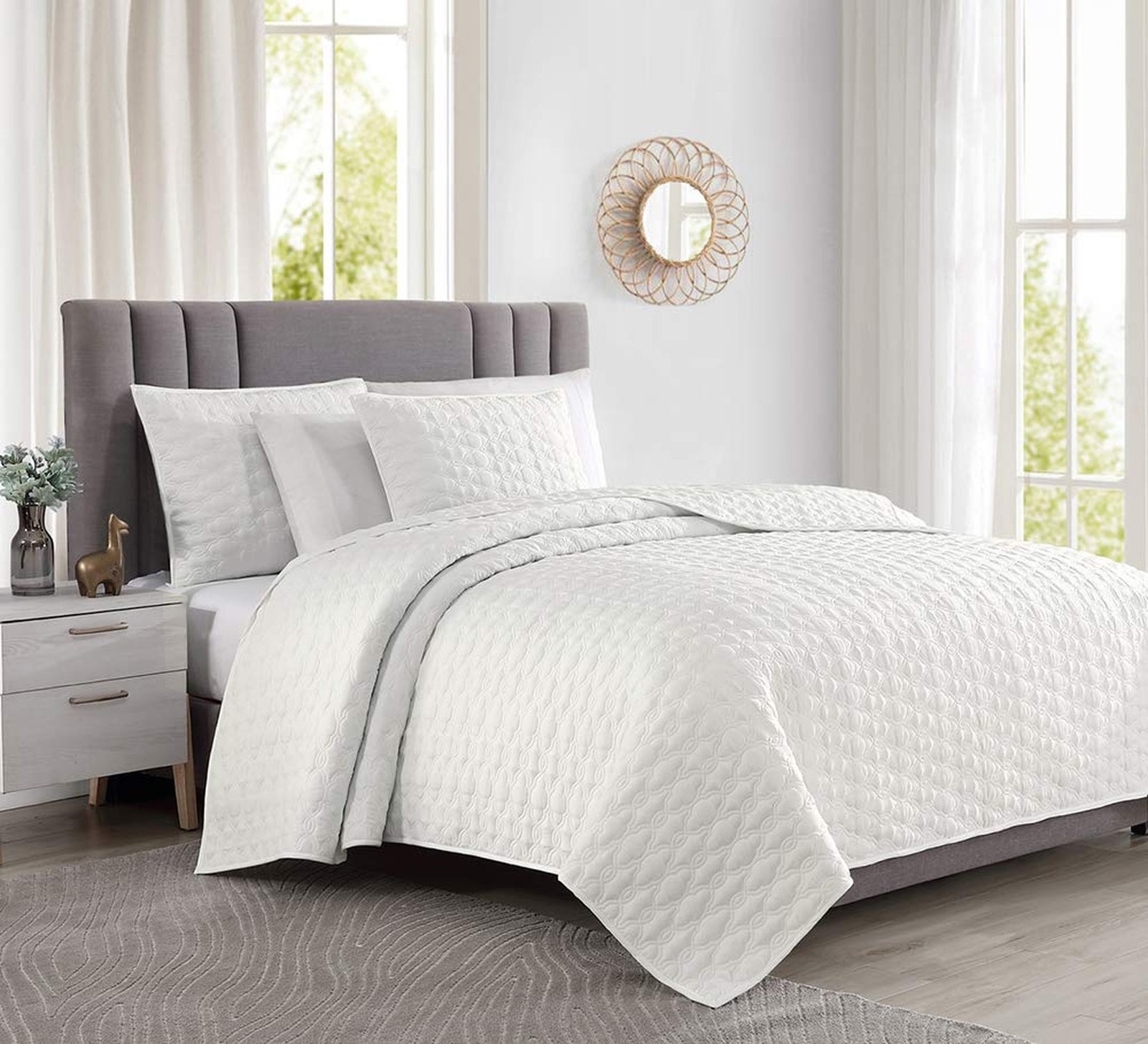 BOURINA Quilt Set Coverlet Set Quilting Bedspread 3-Piece Qu