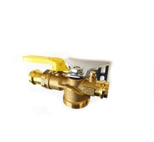 Trinnity Gaszählerkugelhahn für Einrohrzähler HTB 28mm Press mit Montageplatte