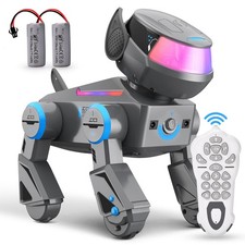 Remote Control Robot Dog Toys for - Interactive Programmable RC Puppy with LE...