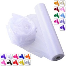 Crystal Organza Fabric Tulle - 16" by 50 Yards Sheer Fabric for Wedding Party...