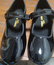 Dance Class Mary Jane Tap Shoes Child Size 3 Black Patent MJ101