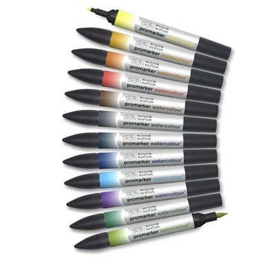 Winsor & Newton ProMarker Watercolor Marker Set, 12 Count, Landscape