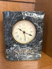 Vintage Leeman Quartz Marble Desk Clock – Black & White Marble — photo 1