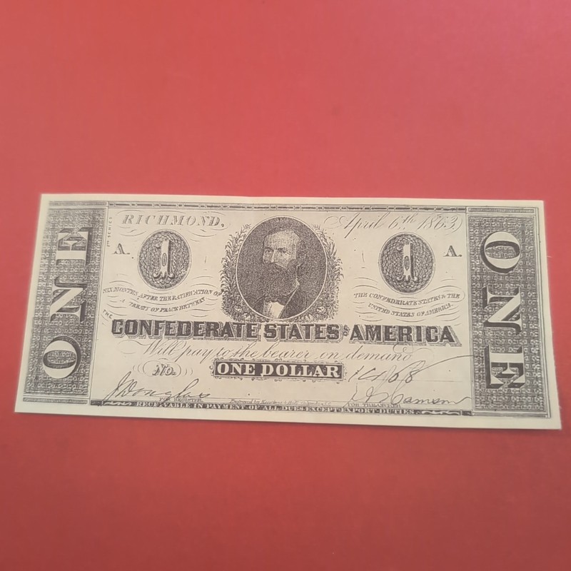 Richmond Confederate One Dollar 1863