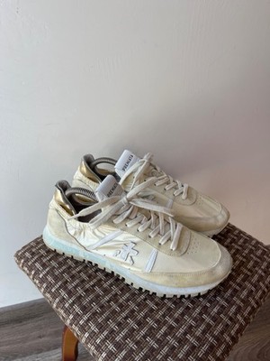 Premiata Beth Sneakers White Gold Women's Size 39 VAR.6707 Luxury Italian Shoe