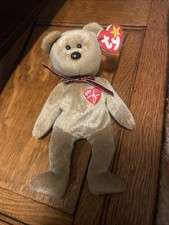TY 1999 Signature Bear retired Beanie Babies - Mint Condition, With Tag Errors