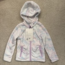 NWT Lands  End Girl  s Softest Fleece Jacket  Tie-dye Purple  Blue  XS 4-5