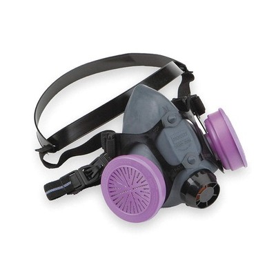 HONEYWELL NORTH 550030L Half Mask Respirator,Elastomer,Black 4GL91