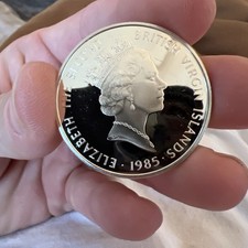 British Virgin Islands 20 dollars Caribbean Treasures Gold Bar silver coin 1985