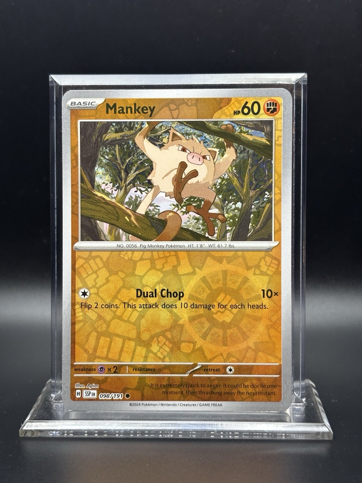 2025 Pokémon Surging Sparks - Mankey Reverse Holo No. 98/191