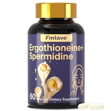 L-Ergothioneine 25 mg Spermidine Supplement for Longevity & Cellular 60 Veg Caps