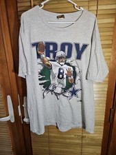 Vintage 90s Nutmeg Dallas Cowboys Troy Aikmen Breakthrough Tee T Shirt Men's XL